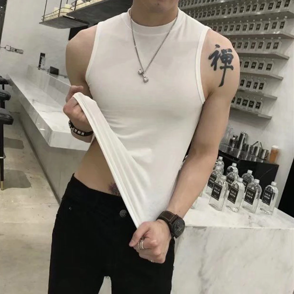 Corduroy Button Up Shirt Men - Summer Vest Men's Trend Tight Stand