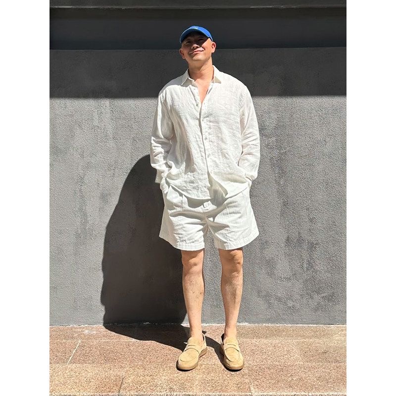 Mens Linen Shirt Long Sleeve - Light Luxury Men's Linen Sun Protection