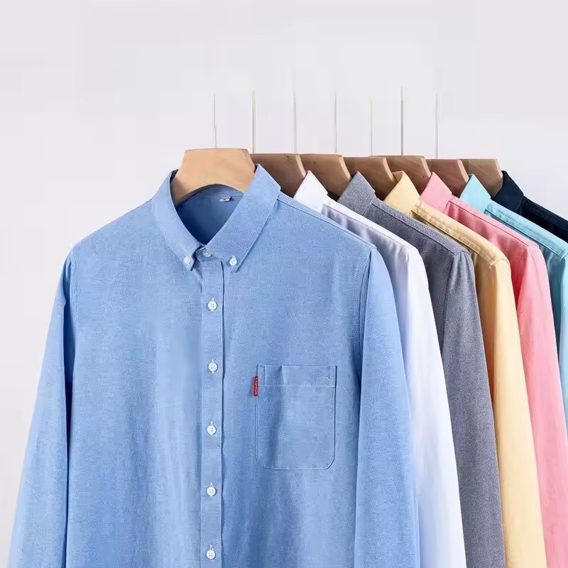 Oxford Cotton Casual Shirt Business - 100% Pure Cotton Men's Business Shirt