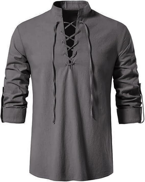 Mens Pirate Shirt Viking Retro - đánh giá và giá Medieval Gothic Lace Up Pirate Shirt