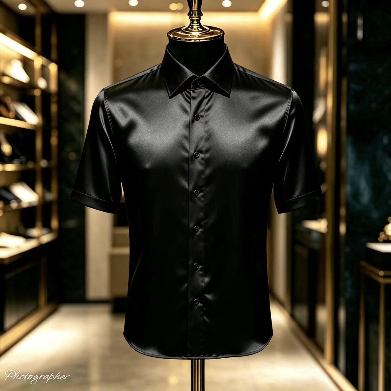 Men's Solid Color Satin Short- - đánh giá và giá Mens Satin Silk Dress Shirt