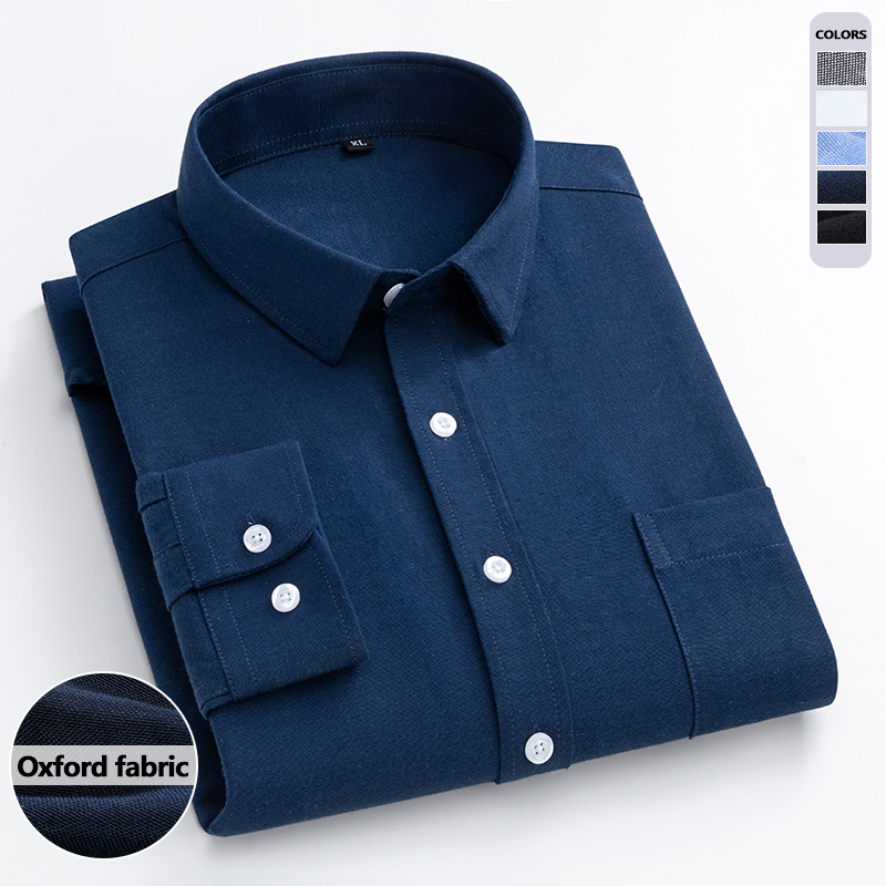 Navy Blue Oxford Shirt Men's L - đánh giá và giá Oxford Cotton Casual Shirt Business