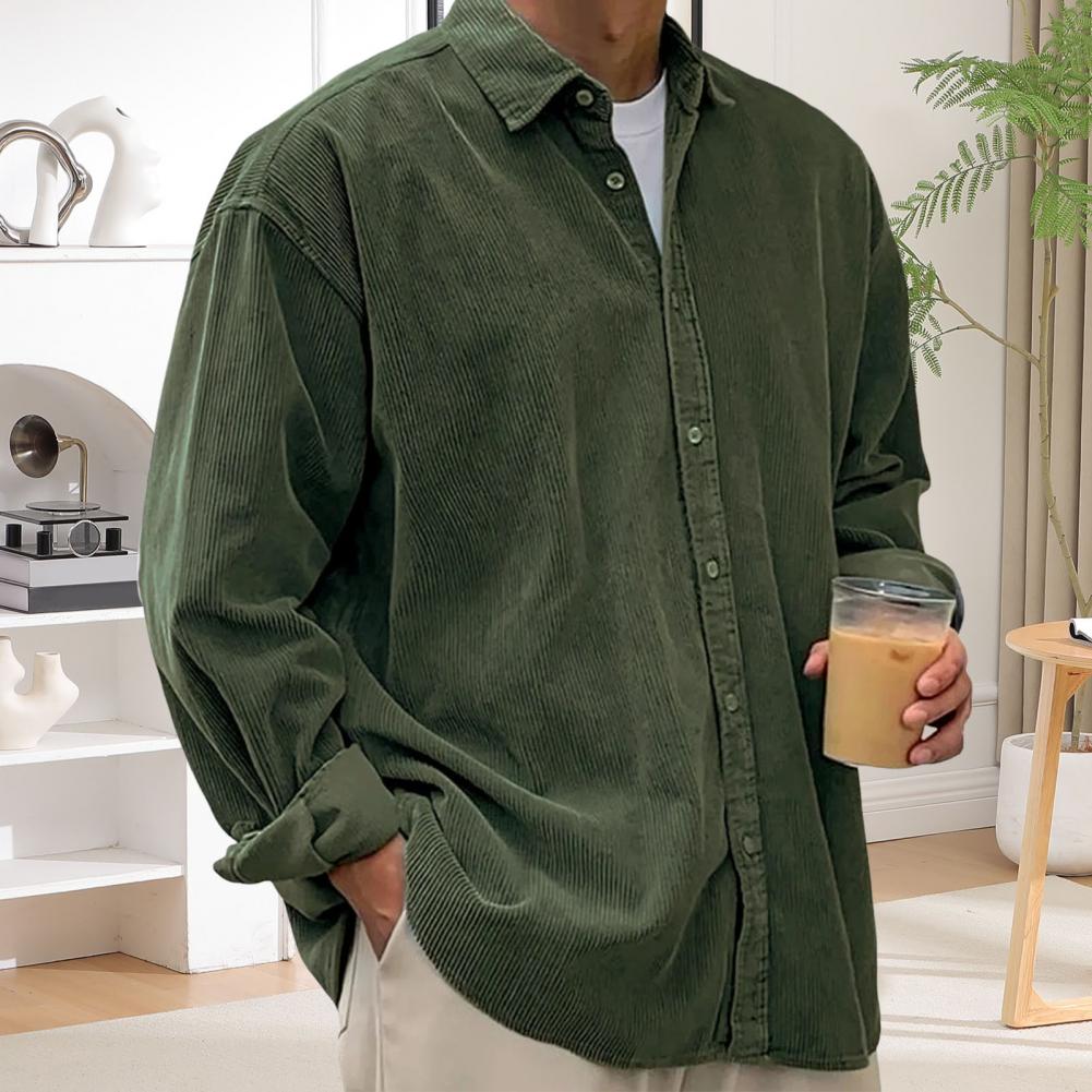 Outdoor Casual Mens Solid Colo - đánh giá và giá Corduroy Button Up Shirt Men