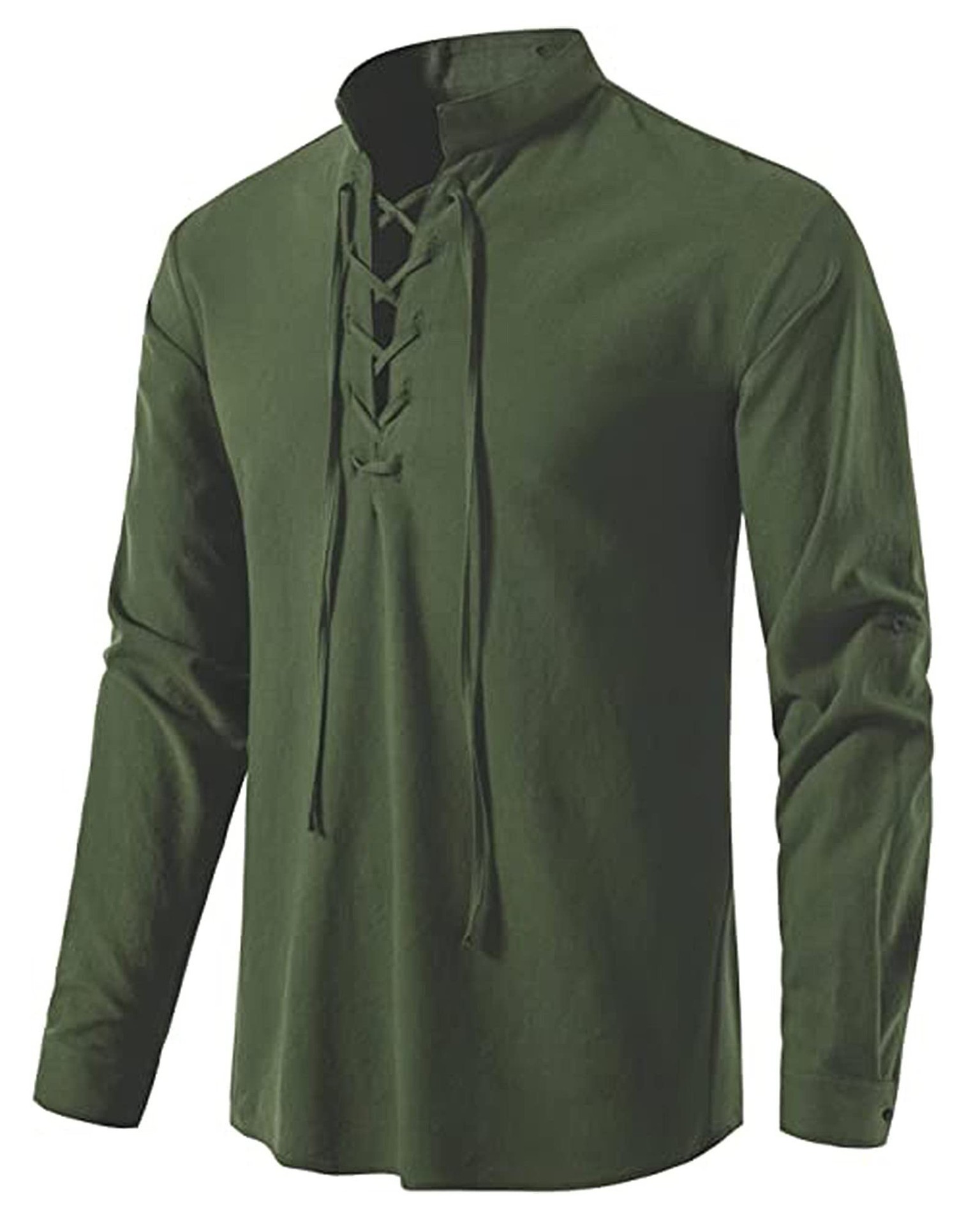 Men's Medieval Lace Up Cotton  - đánh giá và giá Mens Linen Shirt Long Sleeve