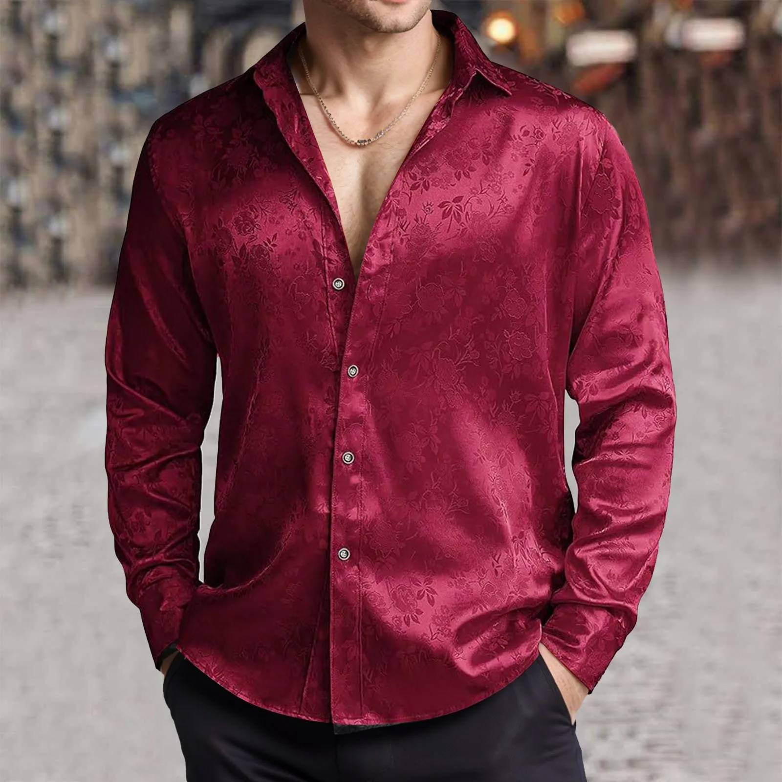Mens Imitation Silk Satin Dres - đánh giá và giá Mens Satin Silk Dress Shirt