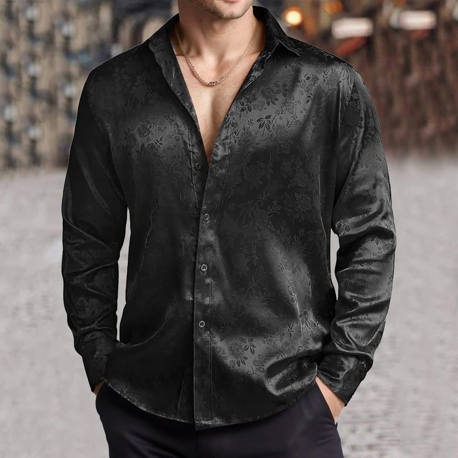 Mens Imitation Silk Satin Dres - đánh giá và giá Mens Satin Silk Dress Shirt