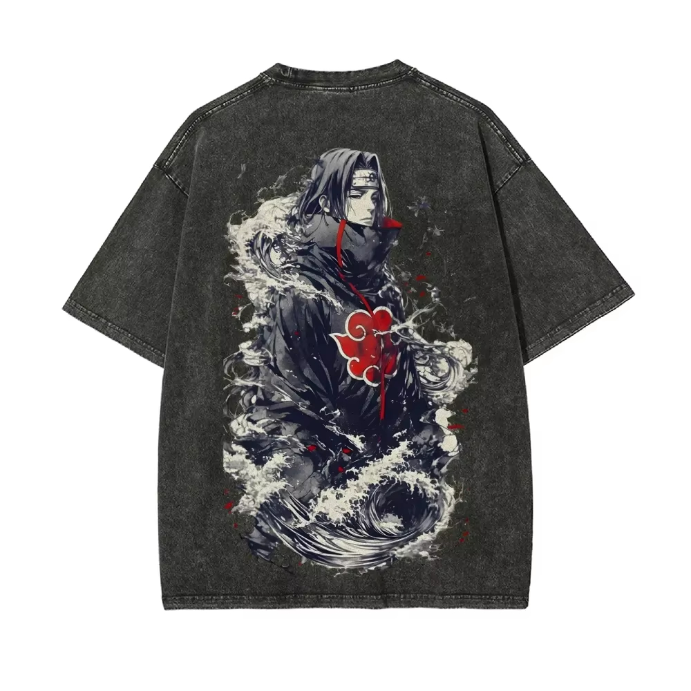 Naruto Itachi Uchiha T Shirt A - đánh giá và giá Acid Wash Vintage Graphic T Shirt
