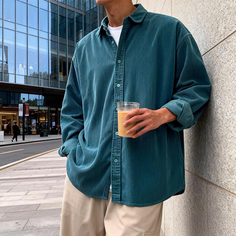 New Men's Corduroy Shirt Relax - đánh giá và giá Corduroy Button Up Shirt Men