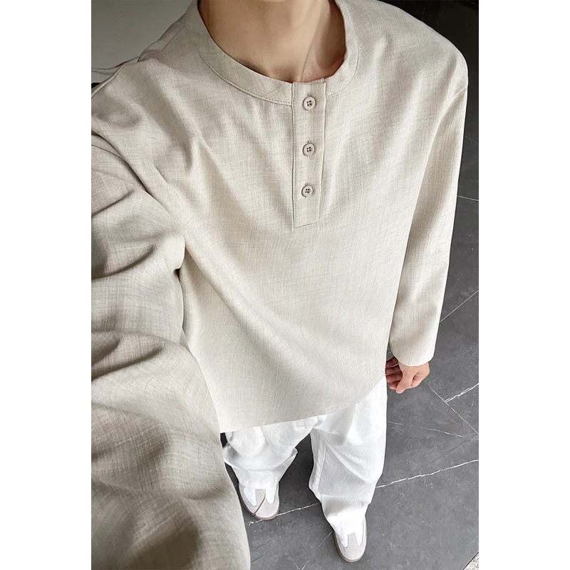 Mens Casual Faux Linen Henley  - đánh giá và giá Mens Linen Shirt Long Sleeve