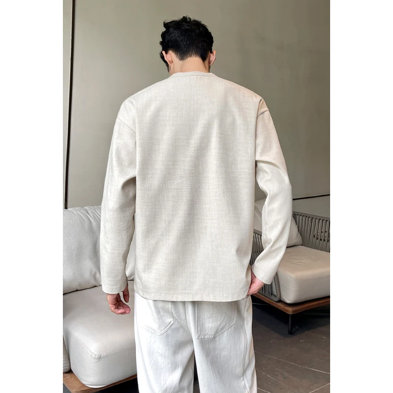 Mens Casual Faux Linen Henley  - đánh giá và giá Mens Linen Shirt Long Sleeve