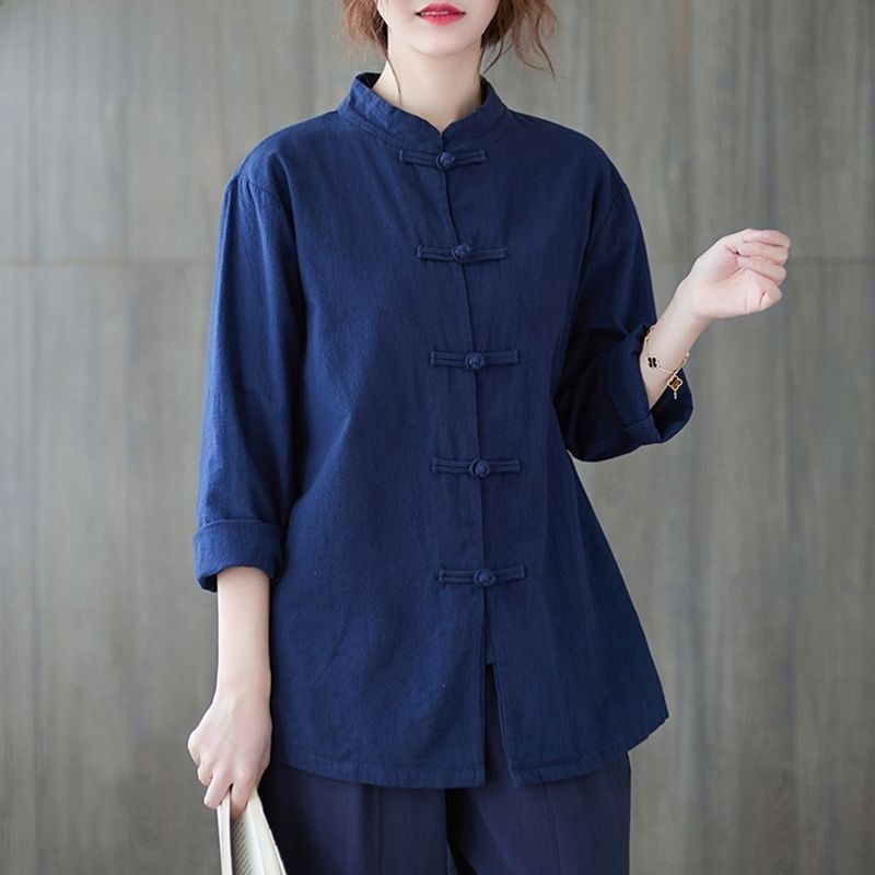 Loose Cotton Linen Shirt Long  - đánh giá và giá Mens Linen Shirt Long Sleeve