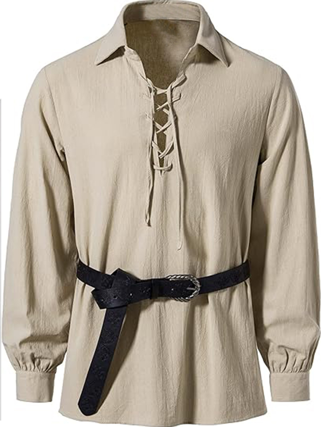 Men Renaissance Viking Pirate  - đánh giá và giá Medieval Gothic Lace Up Pirate Shirt