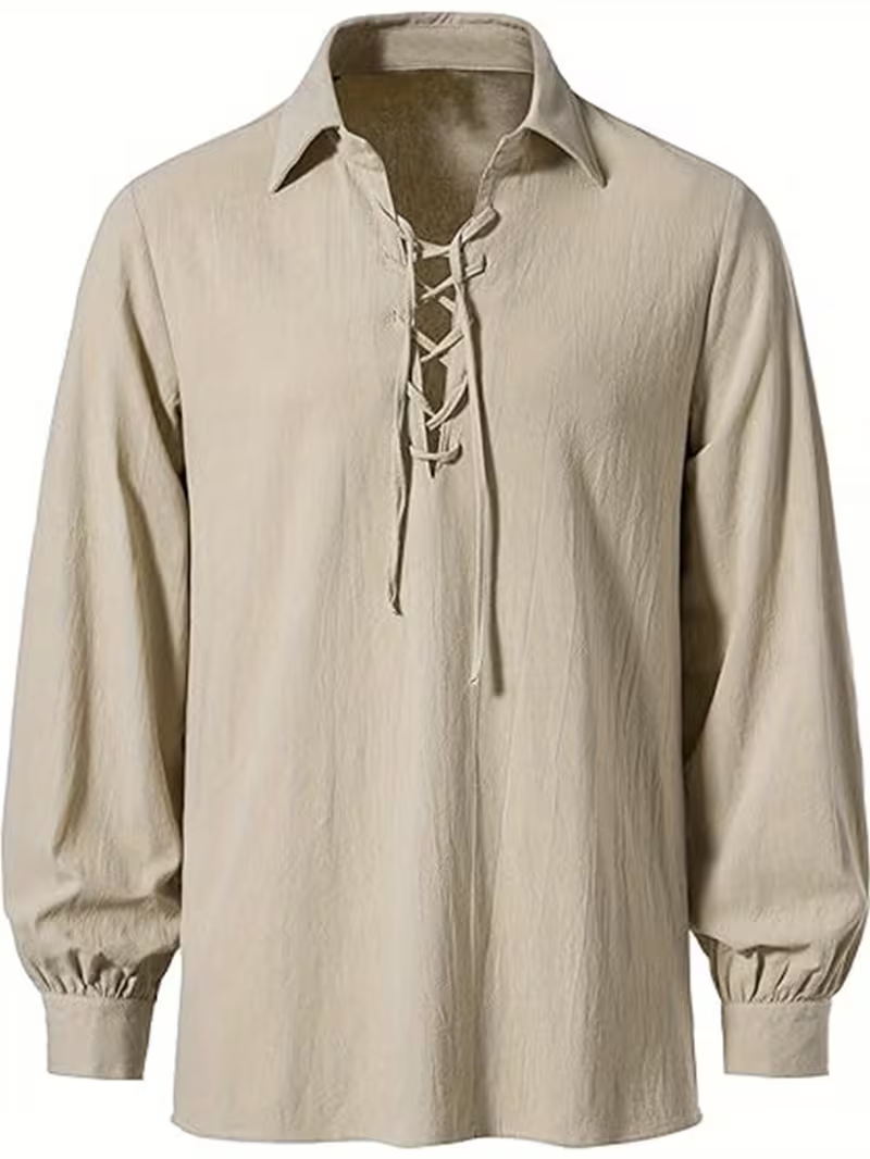 Men Renaissance Viking Pirate  - đánh giá và giá Medieval Gothic Lace Up Pirate Shirt