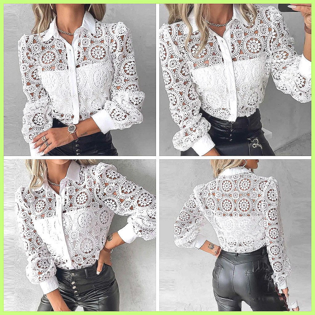 2025 Women's White Lace Shirt, - đánh giá và giá Shirts