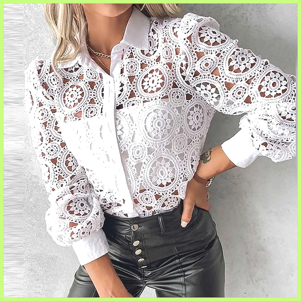 2025 Women's White Lace Shirt, - đánh giá và giá Shirts