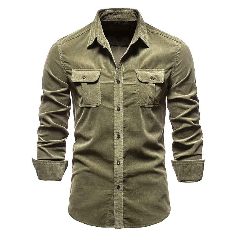Men's New Corduroy Shirt Cotto - đánh giá và giá Corduroy Button Up Shirt Men
