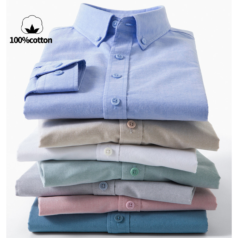 Men's 100% Cotton Oxford Shirt - đánh giá và giá Mandarin Collar Formal Shirt Slim Fit