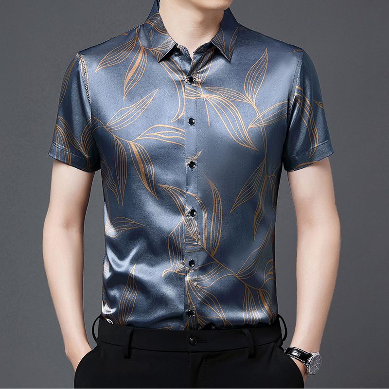 Mùa Hè Năm 2022 Nam Lụa Quần Á - đánh giá và giá Mens Satin Silk Dress Shirt