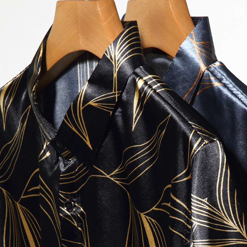 Mùa Hè Năm 2022 Nam Lụa Quần Á - đánh giá và giá Mens Satin Silk Dress Shirt