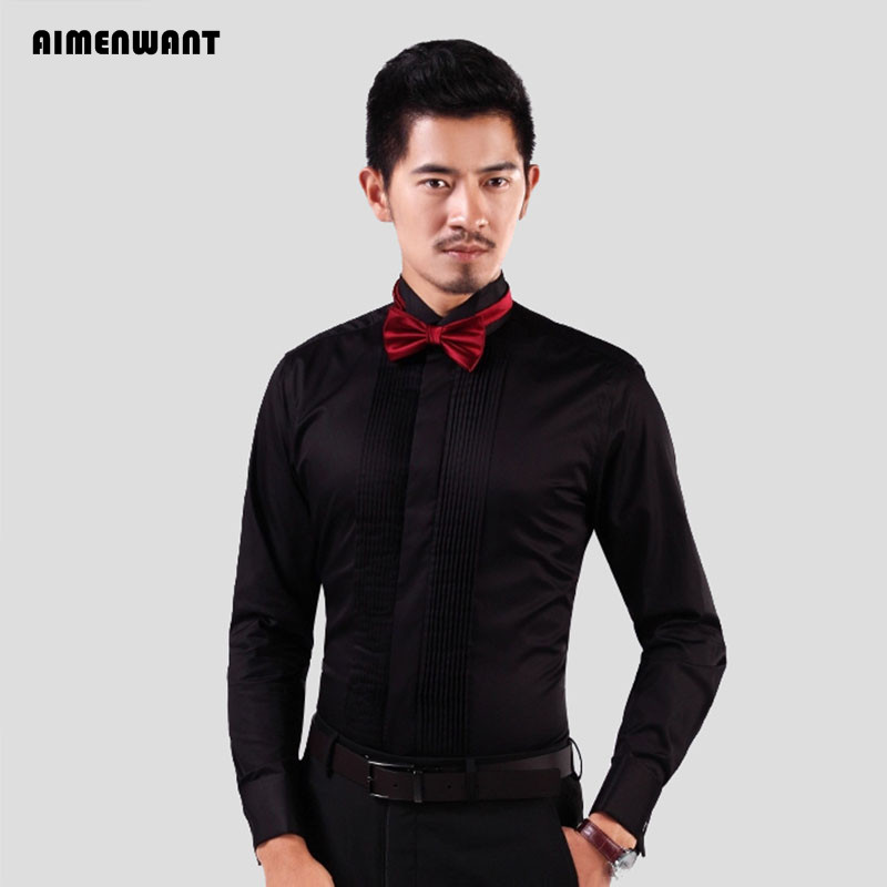AIMENWANT 2022 Tuxedo Áo Sơ Mi - đánh giá và giá Mandarin Collar Formal Shirt Slim Fit