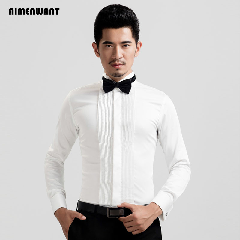 AIMENWANT 2022 Tuxedo Áo Sơ Mi - đánh giá và giá Mandarin Collar Formal Shirt Slim Fit