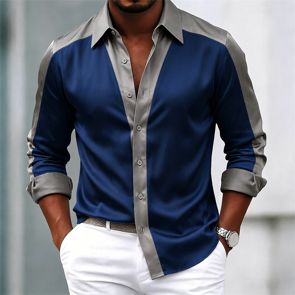 Men's shirt satin shirt dress  - đánh giá và giá Mens Satin Silk Dress Shirt