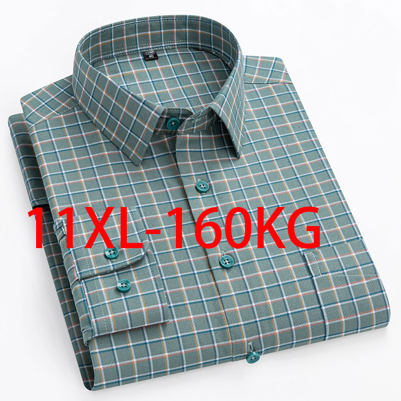 New 11XL 10XL Extra large men' - đánh giá và giá Oxford Cotton Casual Shirt Business