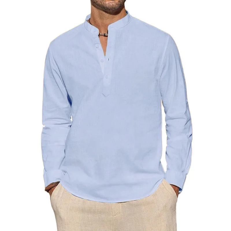 Men's Long Sleeve T-Shirts Cas - đánh giá và giá Mens Linen Shirt Long Sleeve