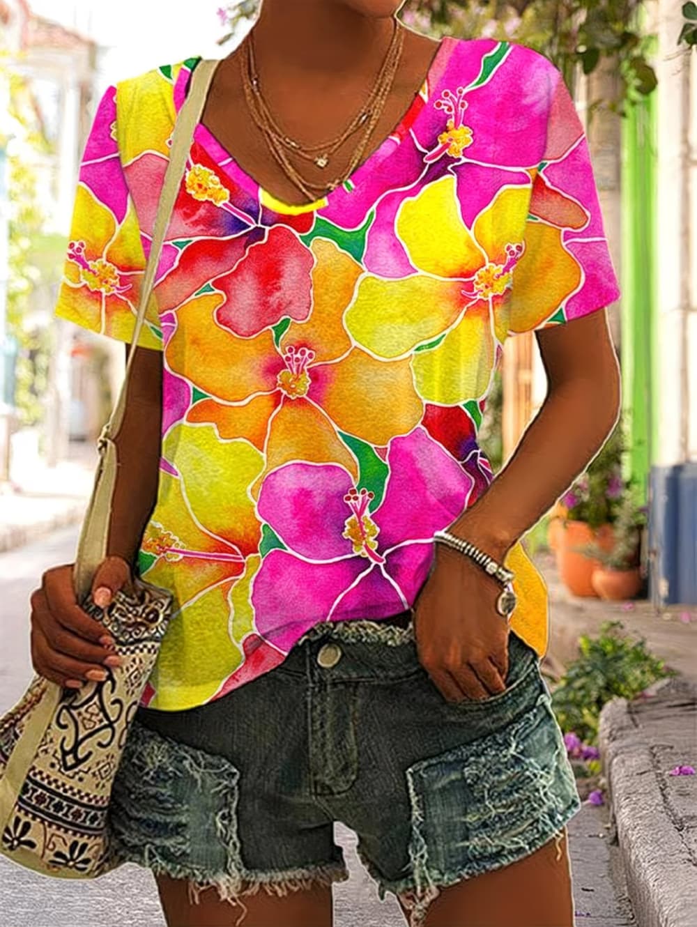 Summer Women's T Shirt Floral  - đánh giá và giá Vintage Hawaiian Floral Shirt