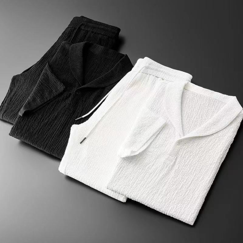 Summer Ultra-thin Two-piece Ic - đánh giá và giá Mens Linen Shirt Long Sleeve