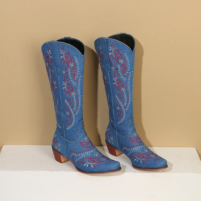 Blue Denim Western Cowgirl Kne - đánh giá và giá Jeans