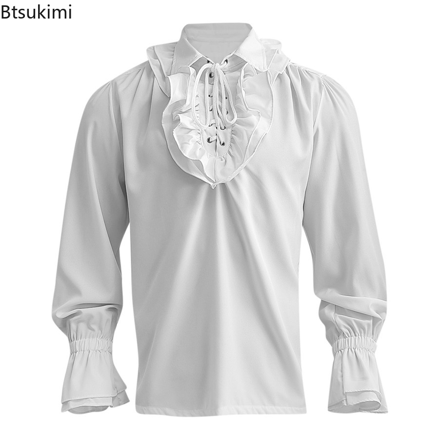 Men's Medieval Renaissance Pir - đánh giá và giá Medieval Gothic Lace Up Pirate Shirt