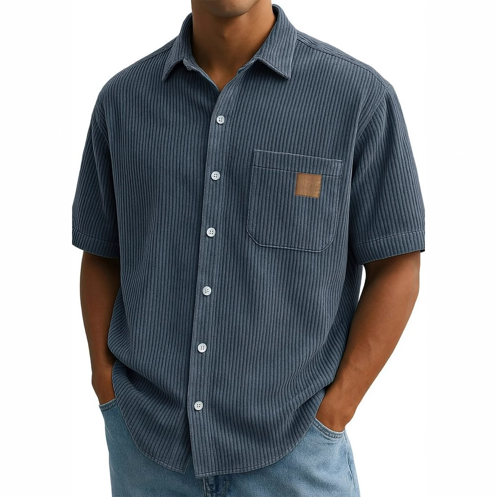 Men's Corduroy Short-Sleeve Sh - đánh giá và giá Corduroy Button Up Shirt Men